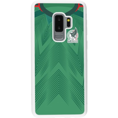 Coque Samsung Galaxy S9+ - Silicone rigide blanc Maillot de football Mexique 2022 personnalisable