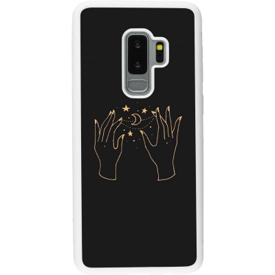 Coque Samsung Galaxy S9+ - Silicone rigide blanc Grey magic hands