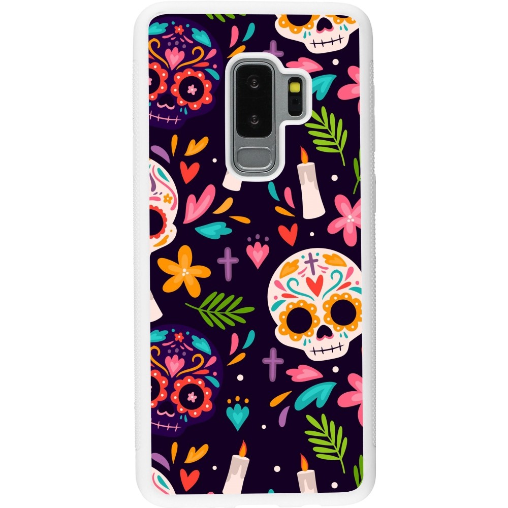 Coque Samsung Galaxy S9+ - Silicone rigide blanc Halloween 2023 mexican style