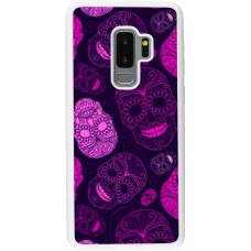 Coque Samsung Galaxy S9+ - Silicone rigide blanc Halloween 2023 pink skulls