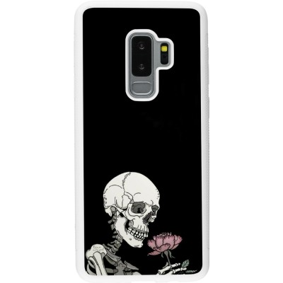 Coque Samsung Galaxy S9+ - Silicone rigide blanc Halloween 2023 rose and skeleton