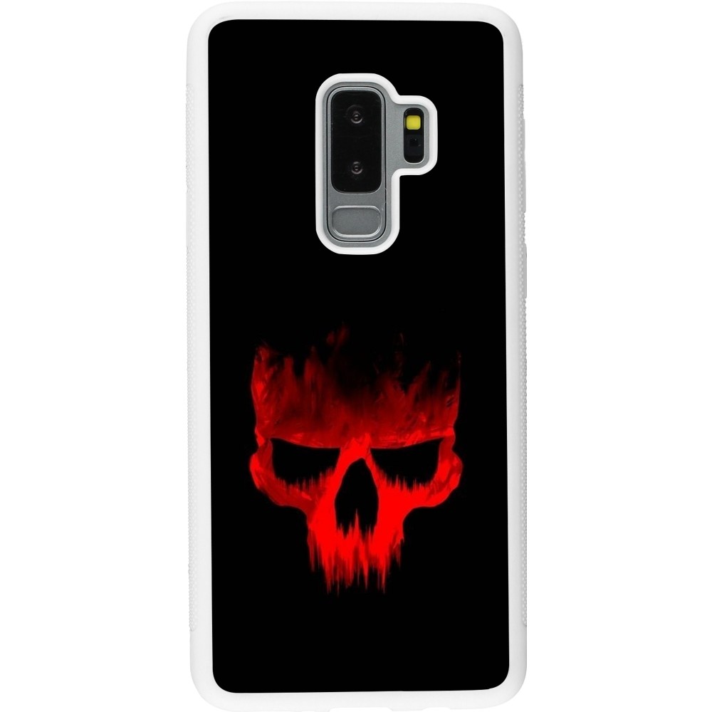 Coque Samsung Galaxy S9+ - Silicone rigide blanc Halloween 2023 scary skull