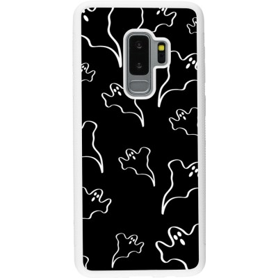 Coque Samsung Galaxy S9+ - Silicone rigide blanc Halloween 2024 black and white ghosts