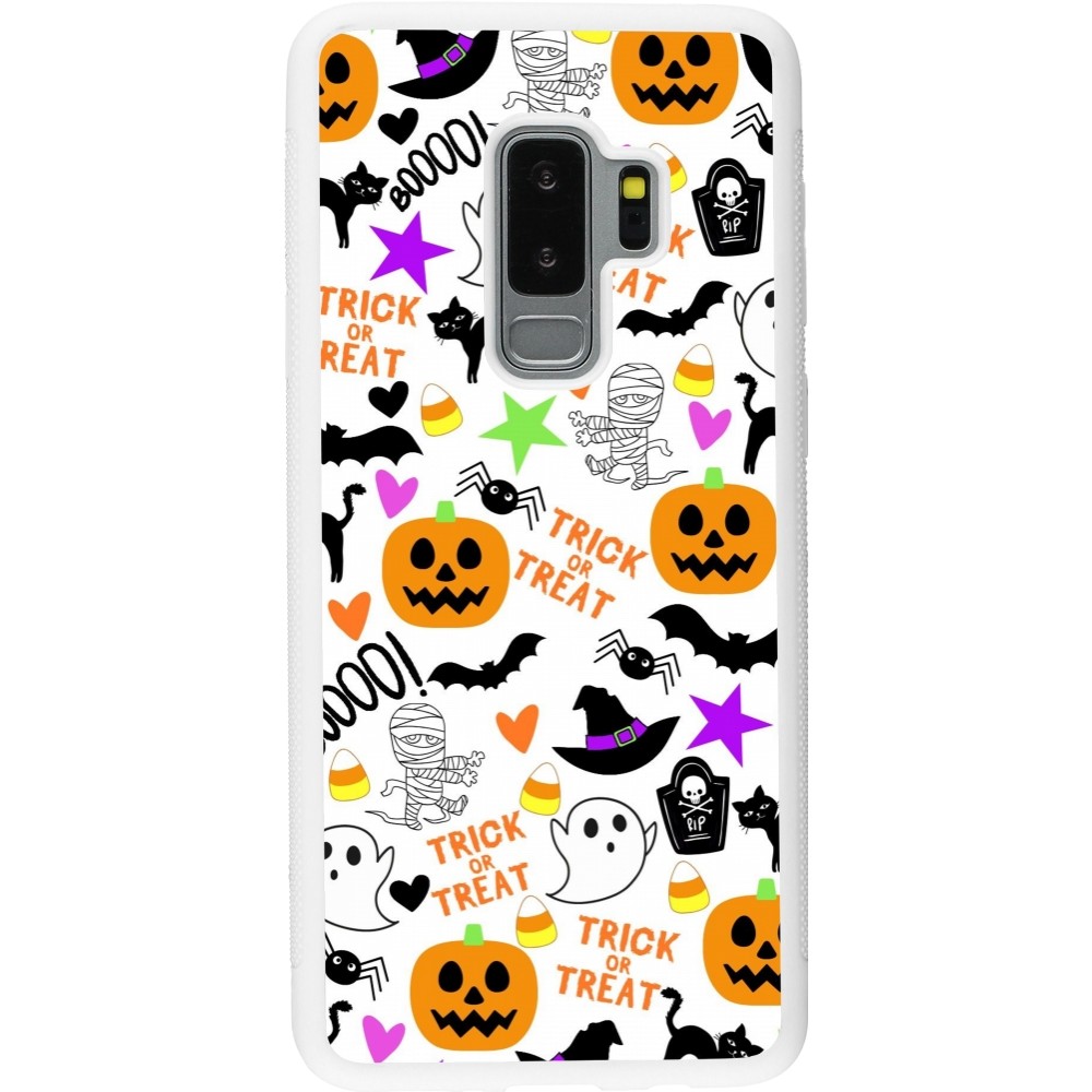 Coque Samsung Galaxy S9+ - Silicone rigide blanc Halloween 2024 trick or treat