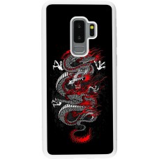 Coque Samsung Galaxy S9+ - Silicone rigide blanc Japanese style Dragon Tattoo Red Black