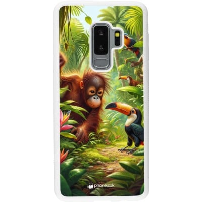 Coque Samsung Galaxy S9+ - Silicone rigide blanc Jungle Tropicale Tayrona