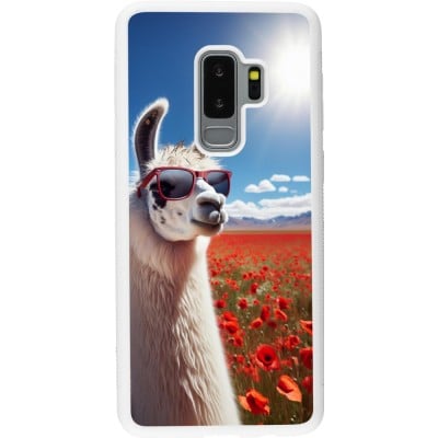 Coque Samsung Galaxy S9+ - Silicone rigide blanc Lama Chic en Coquelicot