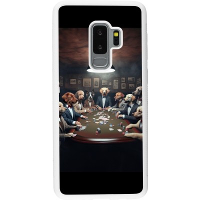 Coque Samsung Galaxy S9+ - Silicone rigide blanc Les pokerdogs