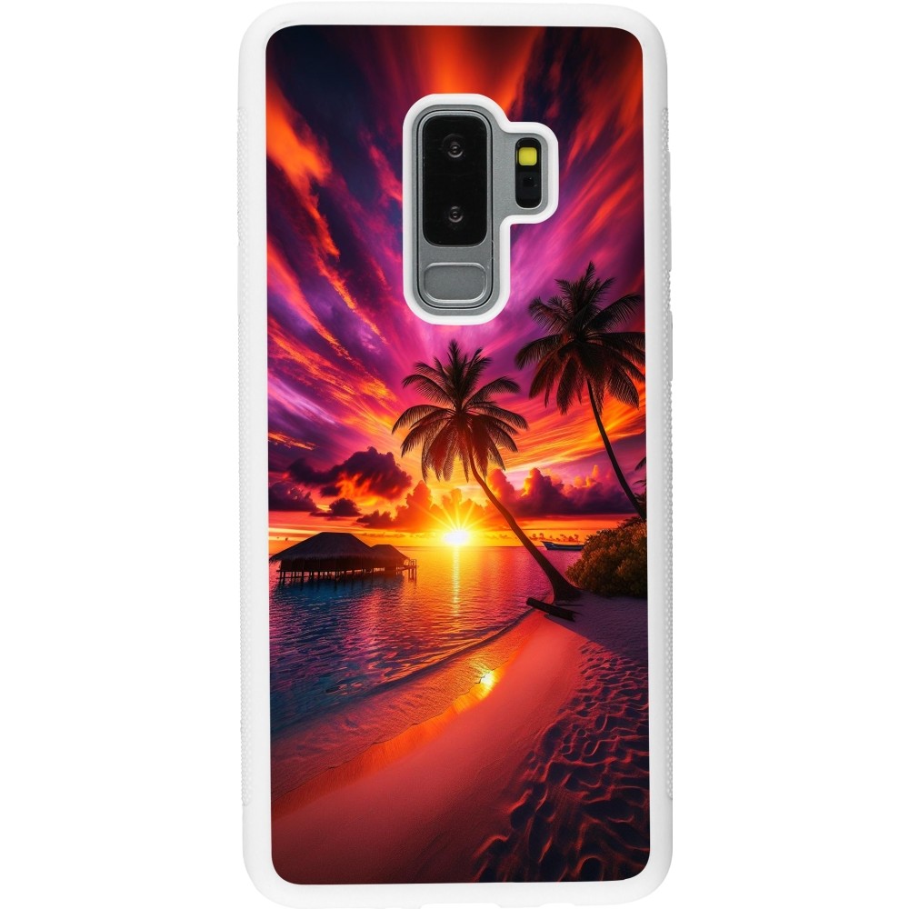 Coque Samsung Galaxy S9+ - Silicone rigide blanc Maldives Dusk Bliss