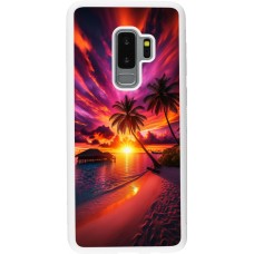 Coque Samsung Galaxy S9+ - Silicone rigide blanc Maldives Dusk Bliss