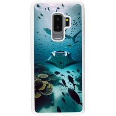 Coque Samsung Galaxy S9+ - Silicone rigide blanc Manta Lagon Nettoyage