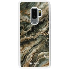 Coque Samsung Galaxy S9+ - Silicone rigide blanc Marbre Olive