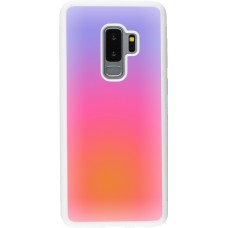 Coque Samsung Galaxy S9+ - Silicone rigide blanc Orange Pink Blue Gradient