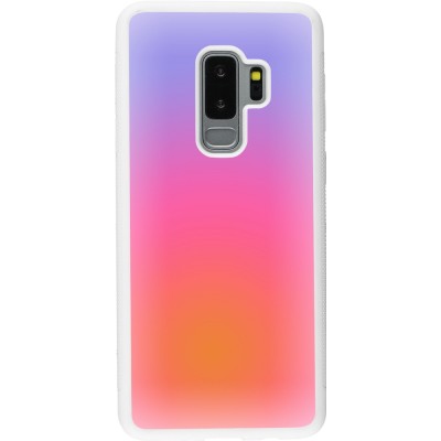 Coque Samsung Galaxy S9+ - Silicone rigide blanc Orange Pink Blue Gradient