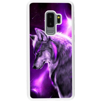 Coque Samsung Galaxy S9+ - Silicone rigide blanc Purple Sky Wolf