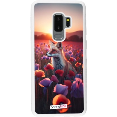 Coque Samsung Galaxy S9+ - Silicone rigide blanc Renard pourpre au crépuscule