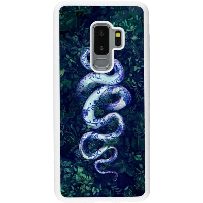 Coque Samsung Galaxy S9+ - Silicone rigide blanc Serpent Blue Anaconda