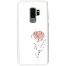 Coque Samsung Galaxy S9+ - Silicone rigide blanc Spring 23 minimalist flower