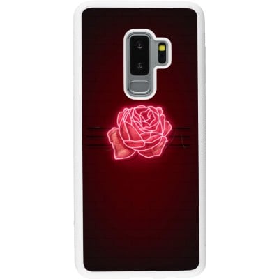 Coque Samsung Galaxy S9+ - Silicone rigide blanc Spring 23 neon rose