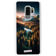 Coque Samsung Galaxy S9+ - Silicone rigide blanc Sunset Forest Lake