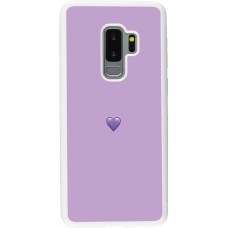 Coque Samsung Galaxy S9+ - Silicone rigide blanc Valentine 2023 purpule single heart