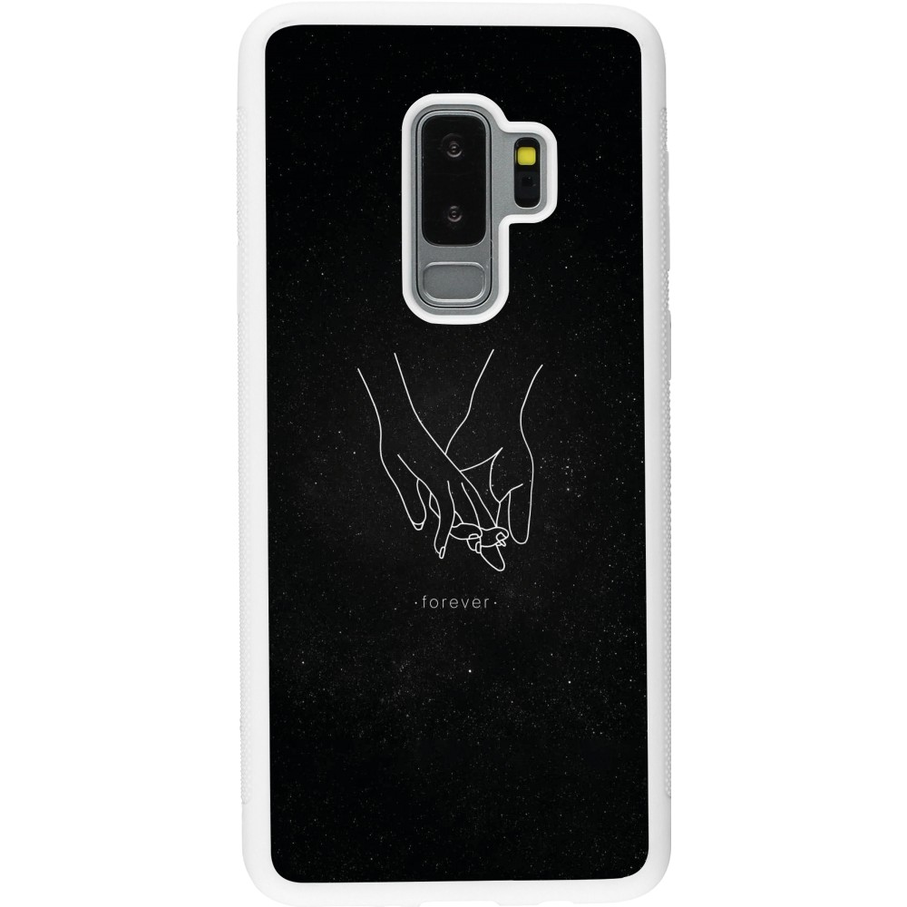 Coque Samsung Galaxy S9+ - Silicone rigide blanc Valentine 2023 hands forever