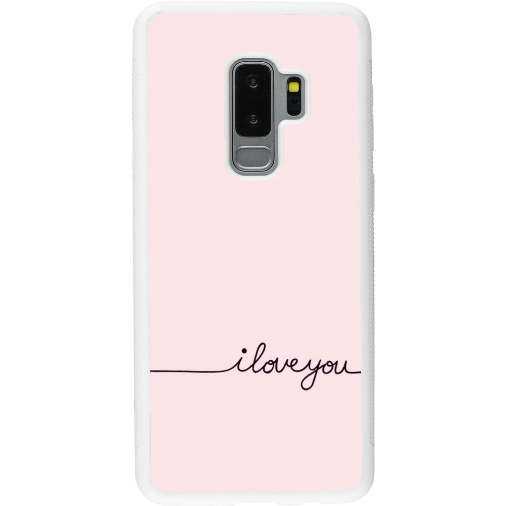 Coque Samsung Galaxy S9+ - Silicone rigide blanc Valentine 2023 i love you writing