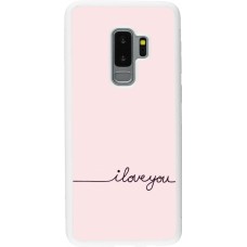 Coque Samsung Galaxy S9+ - Silicone rigide blanc Valentine 2023 i love you writing