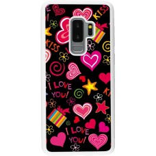 Coque Samsung Galaxy S9+ - Silicone rigide blanc Valentine 2023 love symbols