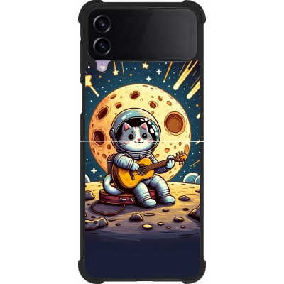 Coque Samsung Galaxy Z Flip3 5G - Silicone rigide noir AstroCat RockLune