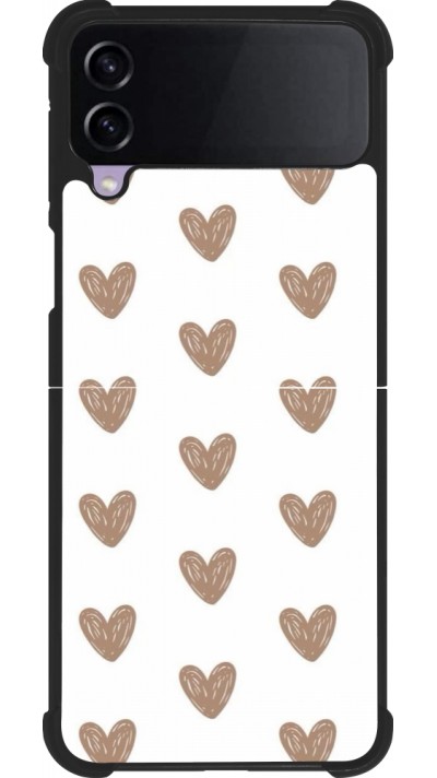 Coque Samsung Galaxy Z Flip3 5G - Silicone rigide noir Autumn 2024 brown hearts