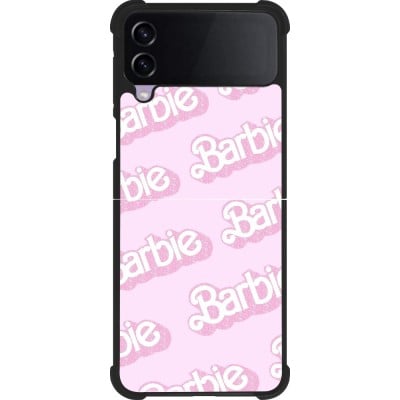 Coque Samsung Galaxy Z Flip3 5G - Silicone rigide noir Barbie light pink pattern