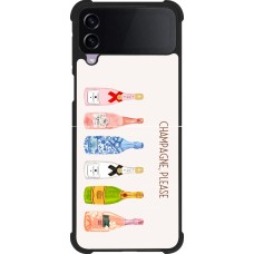 Coque Samsung Galaxy Z Flip3 5G - Silicone rigide noir Champagne Please