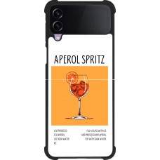 Coque Samsung Galaxy Z Flip3 5G - Silicone rigide noir Cocktail recette Aperol Spritz