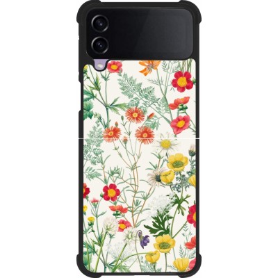 Coque Samsung Galaxy Z Flip3 5G - Silicone rigide noir Flora Botanical Wildlife