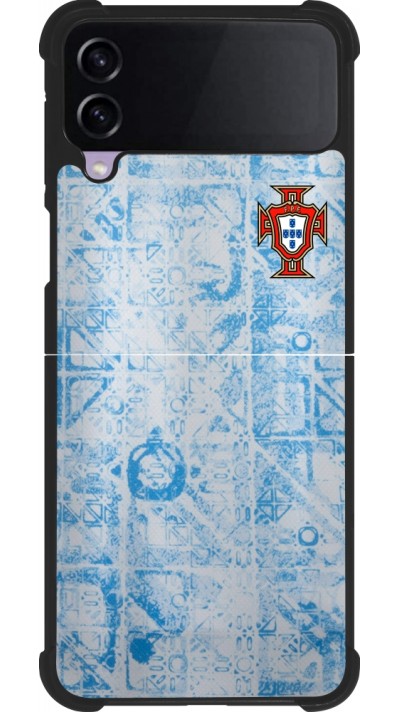 Coque Samsung Galaxy Z Flip3 5G - Silicone rigide noir Maillot de football Portugal Extérieur personnalisable