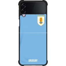 Coque Samsung Galaxy Z Flip3 5G - Silicone rigide noir Maillot de football Uruguay 2022 personnalisable