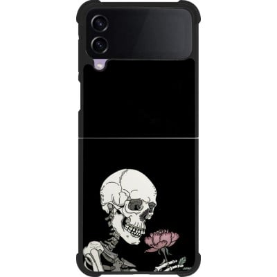 Coque Samsung Galaxy Z Flip3 5G - Silicone rigide noir Halloween 2023 rose and skeleton