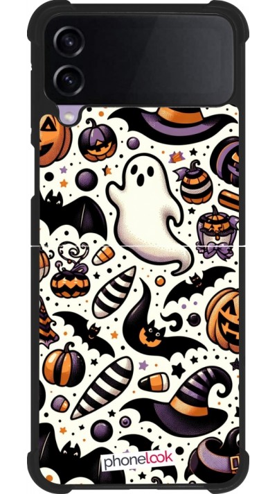 Coque Samsung Galaxy Z Flip3 5G - Silicone rigide noir Halloween 2024 Cute Pattern