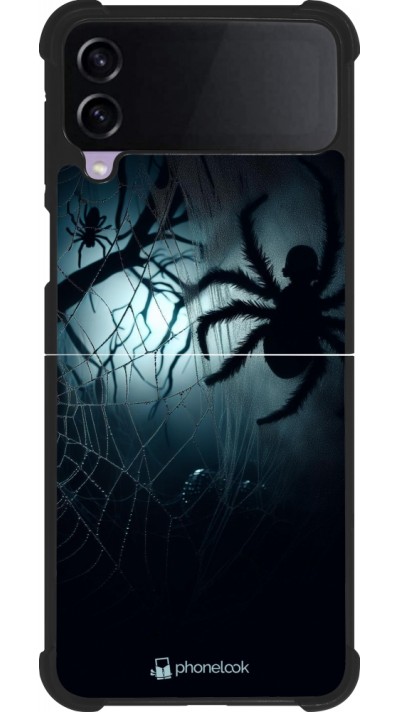 Coque Samsung Galaxy Z Flip3 5G - Silicone rigide noir Halloween 2024 Dark Spider