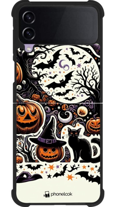 Coque Samsung Galaxy Z Flip3 5G - Silicone rigide noir Halloween 2024 Haunt