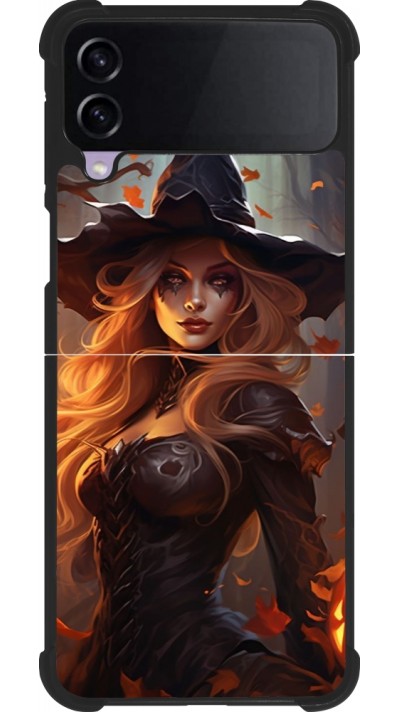 Coque Samsung Galaxy Z Flip3 5G - Silicone rigide noir Halloween 2024 sexy witch