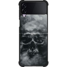 Coque Samsung Galaxy Z Flip3 5G - Silicone rigide noir Halloween 2024 smoky skull