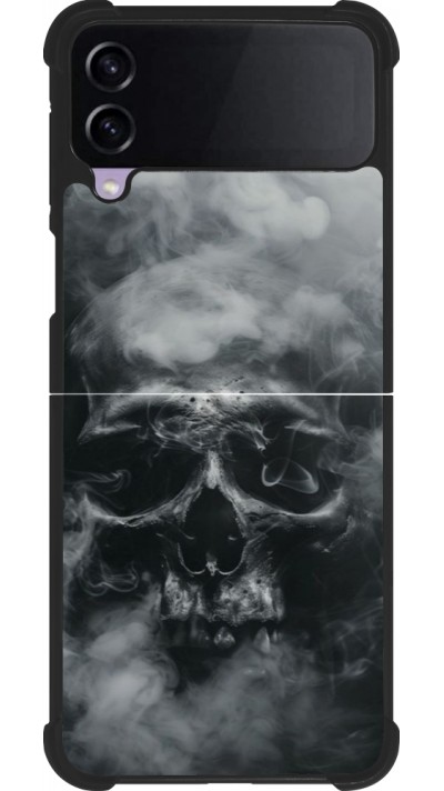 Coque Samsung Galaxy Z Flip3 5G - Silicone rigide noir Halloween 2024 smoky skull