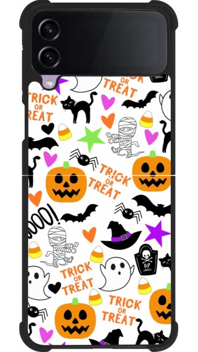 Coque Samsung Galaxy Z Flip3 5G - Silicone rigide noir Halloween 2024 trick or treat