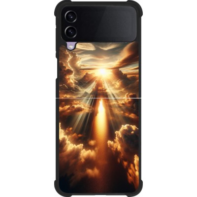 Coque Samsung Galaxy Z Flip3 5G - Silicone rigide noir Lueur Céleste Zenith