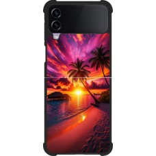 Coque Samsung Galaxy Z Flip3 5G - Silicone rigide noir Maldives Dusk Bliss