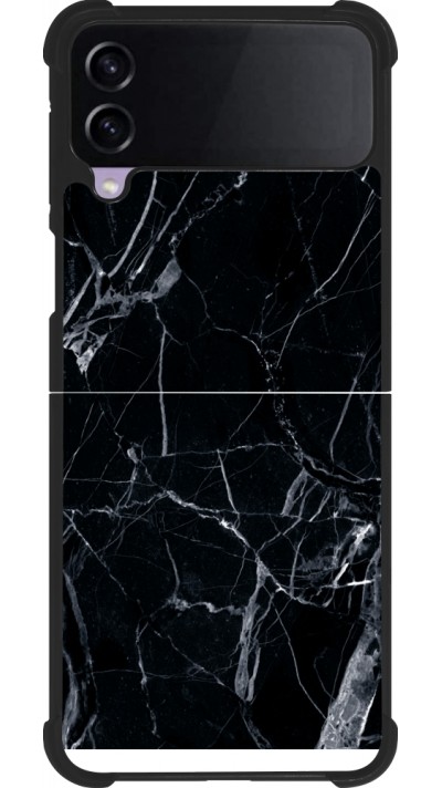 Coque Samsung Galaxy Z Flip3 5G - Silicone rigide noir Marble Black 01