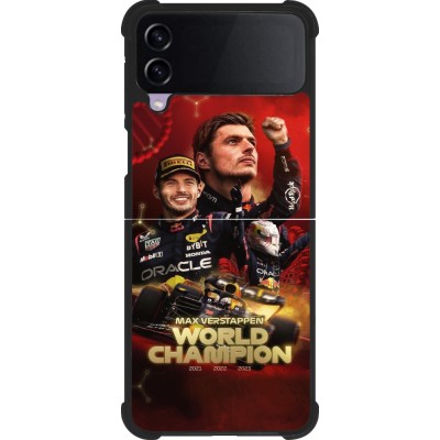 Coque Samsung Galaxy Z Flip3 5G - Silicone rigide noir Max Verstappen Champion 2023