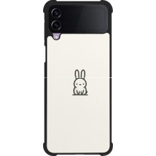 Coque Samsung Galaxy Z Flip3 5G - Silicone rigide noir Minimal bunny cutie